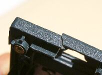 後部の割れ。 良く見るといつのまにか発生しています。