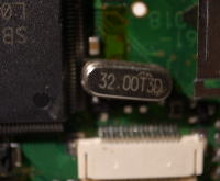 良好な水晶取り付け方法(上からみたところ)