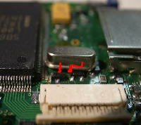 良好な水晶取り付け方法(足の曲げ方)