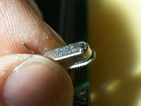 盛られた予備半田(半田の乗りを促進させる処理)