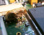 水晶取り付け不良